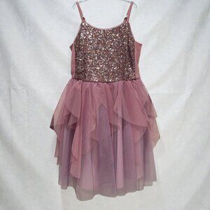 Fairycore Cat And Jack Sequin Tulle Dress Pink Girls 10 12 Princess Coquette